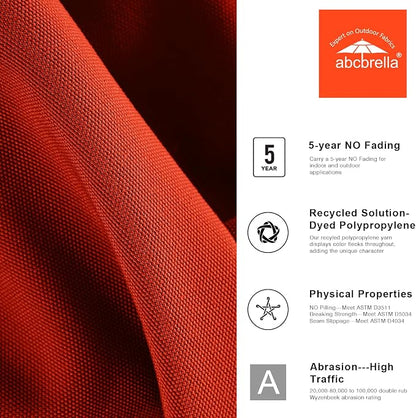 ABCCANOPY 9FT 3-Tier OLEFIN® Patio Umbrella, 5-Year No Fading, Orange | Heavy Duty Fade-Resistance Outdoor Table Umbrella, 8 Sturdy Ribs, Tilt, Crank for Deck, Backyard, Garden, Yard, Pool