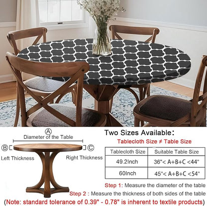 opstellen Fitted Round Tablecloths Reusable Stain Resistant Table Clothes Vinyl Indoor Outdoor Circular Cover for 36-44" Table House Party Gear Gifts Summer Autumn Camper Patio Picnic Accessories