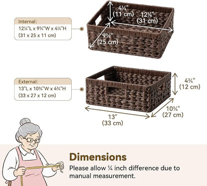 GRANNY SAYS Wicker Basket for Organizing, Wicker Storage Basket for Shelves, Woven Basket for Pantry Storage, Decorative Basket, Brown, 1-Pack