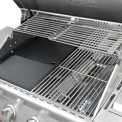 Hisencn 17 Inch Grill Cooking Grate and Griddle Replacement Parts for Nexgrill 4 Burner 720-0830HR 720-0830H 720-0958A 720-0783E, 5 Burner 720-0888N, 720-0888 720-0697 Gas Grill Models