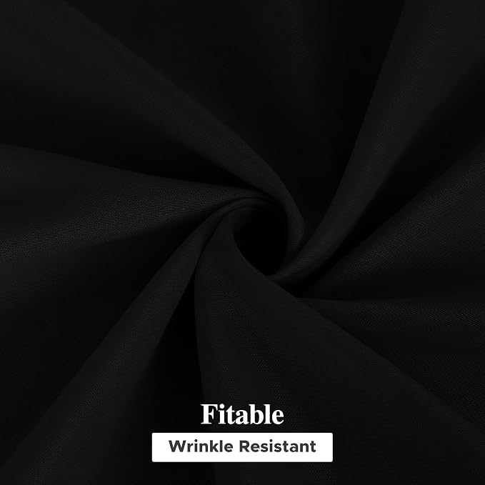 Fitable 6 Pack Black Round Tablecloths - 120 Inches in Diameter | Wrinkle & Stain Resistant, Washable Polyester Fabric Cloth Cover, For Wedding Party Banquet Formal Events Halloween