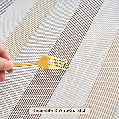 LIBERECOO Heavy Duty Vinyl Tablecloth with Flannel Backing Waterproof Oil-Proof Plastic Table Cloth Stain-Resistant Wipeable Rectangle or Square Table Cover for Indoor and Outdoor 60 x 84 Inch