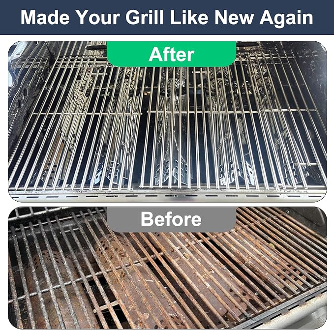Criditpid Grill Replacement Parts for Nexgrill 720-0882A Gas Grill, Stainless Steel Grill Cooking Grate, Heat Plate, Burner Tube and Igniter for Nexgrill Evolution Infrared Plus 5-Burner Parts.