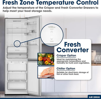 Sharp SJB1255GS 11.5 cu.ft. Counter Depth 24 in. 2 Door Refrigerator | Counter-Depth, Garage Ready