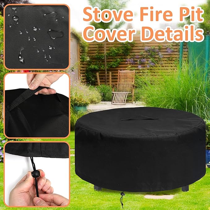 Fire Pit Cover for Solo Stove Yukon Fire Pit Surround Tabletop, Surround Shelter for Fire Pit SurroundTable, Elevation Shelter for Yukon Firepit, Weather-Resistant Protective Cover, 54" x 21"