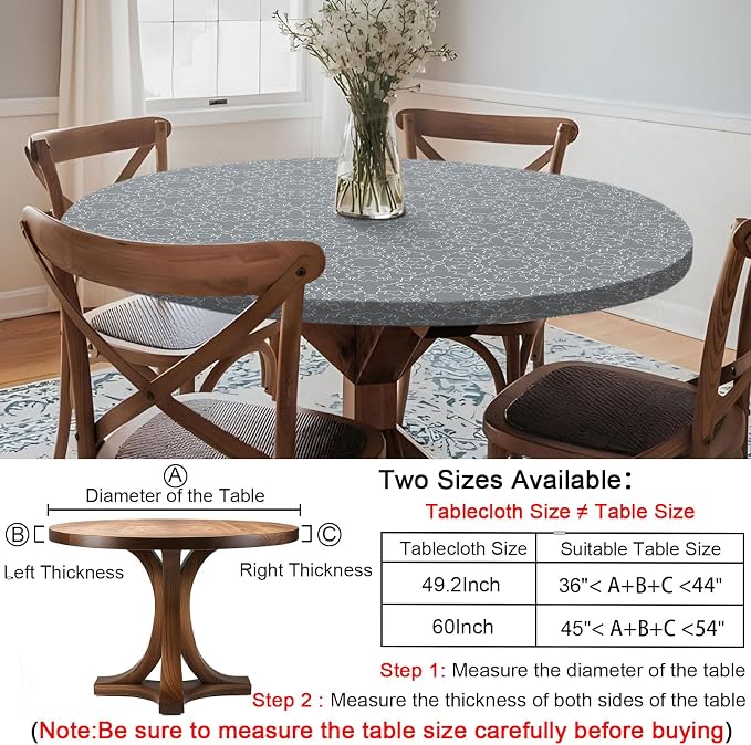opstellen Fitted Round Tableclothes Drawstring Water Proof Table Cloth Polyester Indoor Outdoor Circular Covers for 36-44in Table New Apartment Home House Needs Gift Campers Patio Picnic Camping Finds