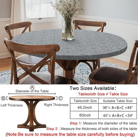 opstellen Fitted Round Tableclothes Drawstring Water Proof Table Cloth Polyester Indoor Outdoor Circular Covers for 36-44in Table New Apartment Home House Needs Gift Campers Patio Picnic Camping Finds