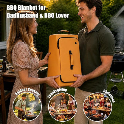 BBQ Blanket for Resting Meat, 270° Opening Leak-Proof Insulated Meat Resting Bag with Butcher Paper, BBQ Brisket Blanket for Pork Shoulder/Steak/Turkey, Smoker Grilling Accessories Gifts for Men/Dad