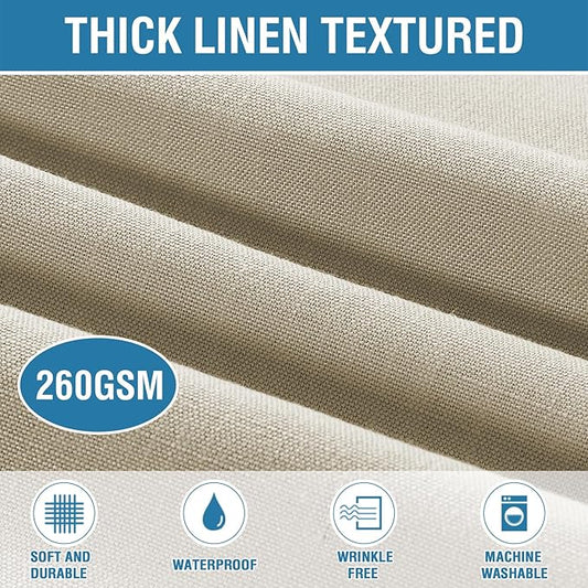 H.VERSAILTEX Linen Textured Table Cloths 54 x 80 Inch Premium Solid Tablecloth Spill-Proof Waterproof Table Cover for Dining Buffet Feature Extra Soft and Thick Fabric Wrinkle Free, Taupe