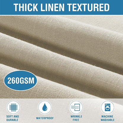 H.VERSAILTEX Linen Textured Table Cloths 54 x 108 Inch Premium Solid Tablecloth Spill-Proof Waterproof Table Cover for Dining Buffet Feature Extra Soft and Thick Fabric Wrinkle Free, Taupe