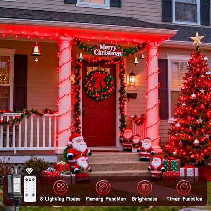 JMEXSUSS 400 LED Red Halloween Lights Outdoor Plug in | 132ft Halloween String Lights with Remote, 8 Modes Red Christmas Lights for Tree Garden House Xmas Halloween Decorations