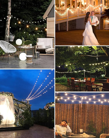 Zuske Outdoor String Lights, 300FT Patio Lights with 146 Shatterproof G40 Globe Bulbs(6 Spare), Waterproof Connectable Dimmable LED Hanging Lights for Outside Backyard Porch Balcony Gazebo (150FT x 2)