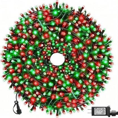 MZD8391 105FT 300LED Christmas Light, Christmas Tree Light, Red Green | Waterproof, 100% UL Listed, 8 Light Mode, Timer & Memory, 4 Set End To End Connect, LED Christmas String Light Outdoor Indoor