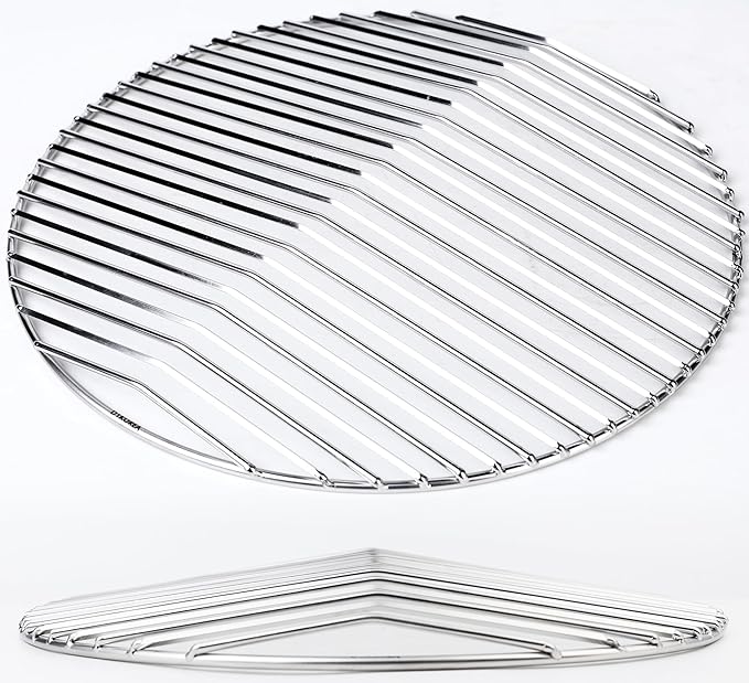 Peaked Grill Cooking Grate for Weber 22 Inch Kettle Grill, Premium Stainless Steel Replacement Grate with Square Rolled Anti-Flare Design