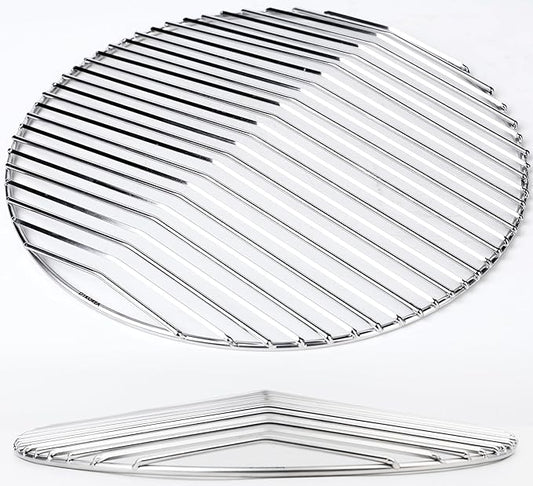Peaked Grill Cooking Grate for Weber 22 Inch Kettle Grill, Premium Stainless Steel Replacement Grate with Square Rolled Anti-Flare Design
