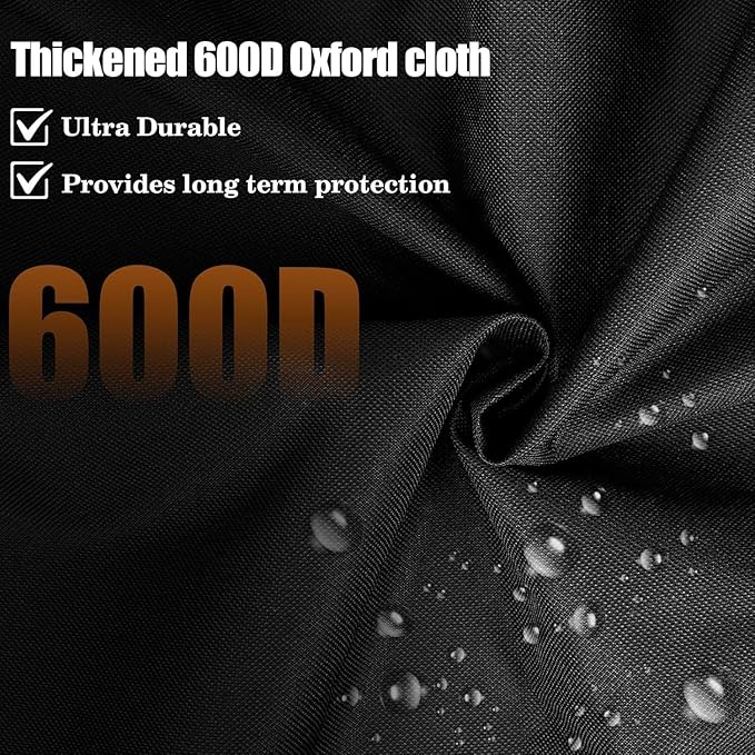 QuliMetal 7112 Grill Cover for Weber Q2000, Q2200, Q2400, Q2000N+, Q2800N+, Q300, Q320, Q3000, Q3200 Gas Grills, Heavy Duty BBQ Gas Grill Cover, 600D