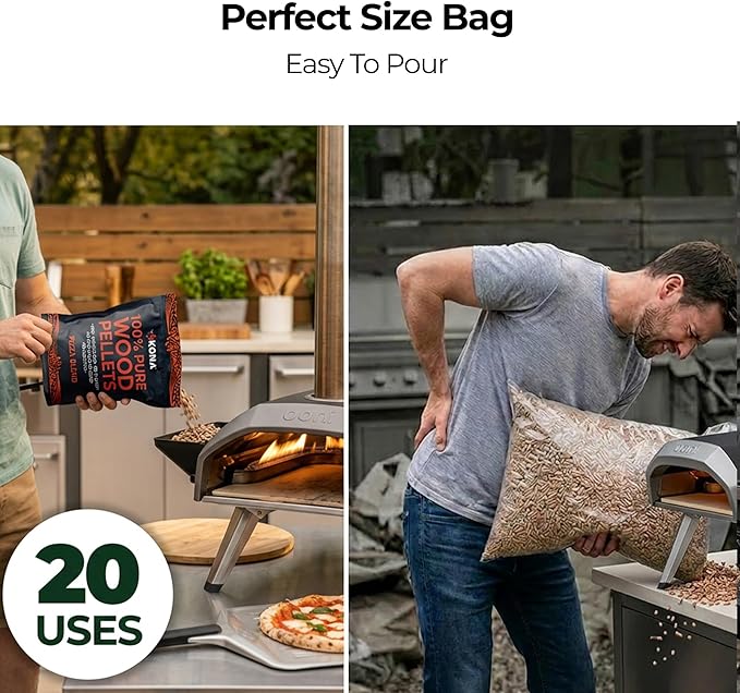 Kona Wood Pellets Pizza Blend, Intended for Ooni & Big Horn Pellet Pizza Ovens, 2lb Resealable Bag