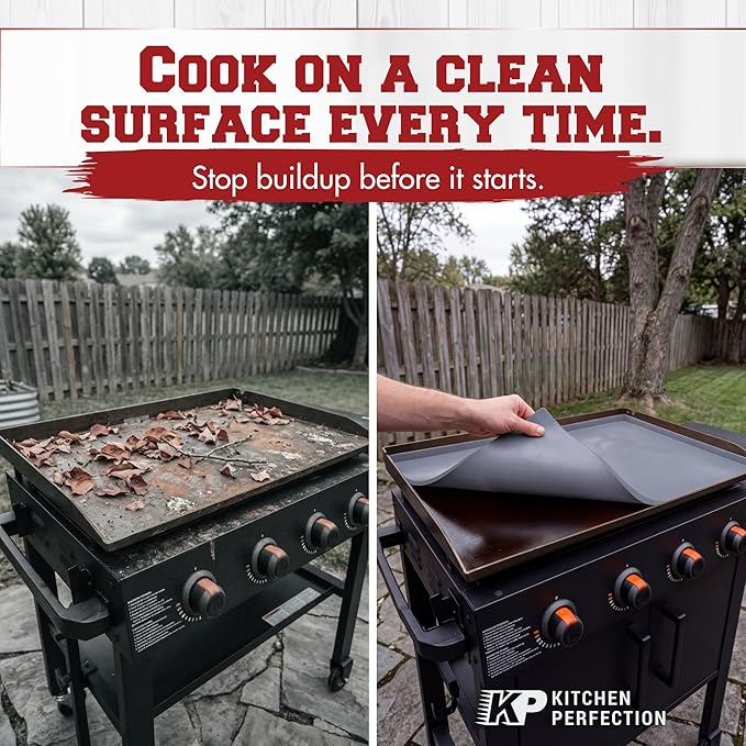 Kitchen perfection 22" Premium Silicone Griddle Cover Mat for Blackstone Griddle 22 Inch - Hermetic Protection from Rust & Debris All Year, Fits All Blackstone 22 Inch Models - Food Grade Silicone