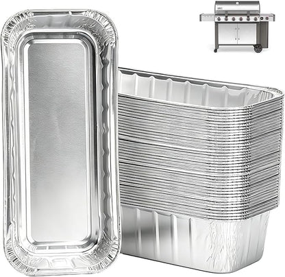 40 Packs 6498 6417 Grease Catcher Pans for Weber Genesis II 400& 600, Aluminum Foil Tray Liners for Weber 28''/36" Gas Griddle, for Weber 400/600 Summit Series Smokefire Ex6 EpX6 Ex4 Gas Grill
