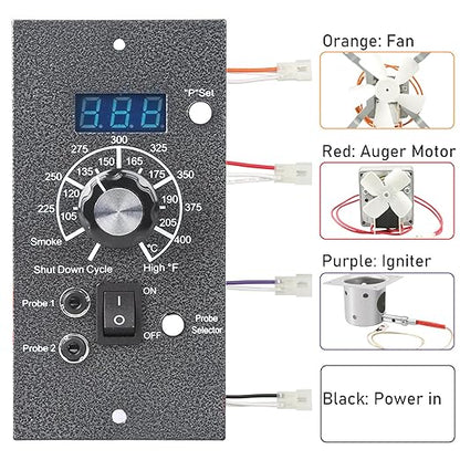 Pellet Grill Controller for Traeger Control Panel Replacement Parts Rtd Temperature Sensor Thermometer Probe Digital Thermostat Board BBQ Somker Accessories