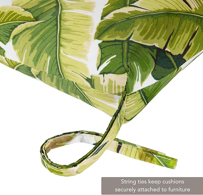 Outdoor Reversible Chaise Lounge Chair Cushion, Tropical White
