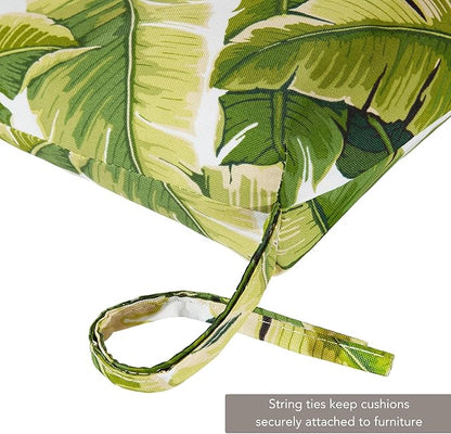 Outdoor Reversible Chaise Lounge Chair Cushion, Tropical White