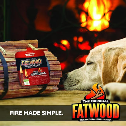 Betterwood 10 Pound Fatwood Natural Pine Firestarter 1 Pack for Campfire, BBQ, or Pellet Stove, Non Toxic and Water Repellent