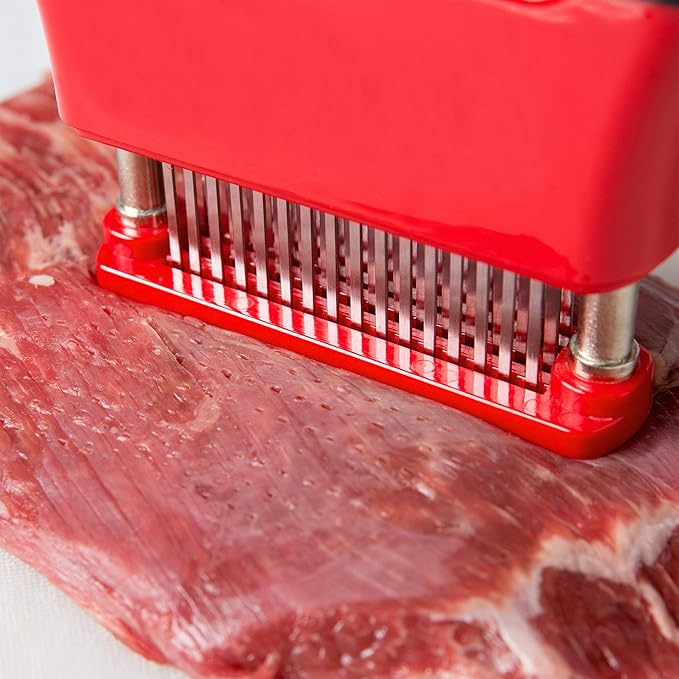 Chef Master Meat Tenderizer Tool - Handheld Meat Tenderizer Machine with Stainless Steel Needle-Blades - Sharp for Steak, Beef, Chicken, Turkey, Pork, Fish - Professional Kitchen Cooking Equipment