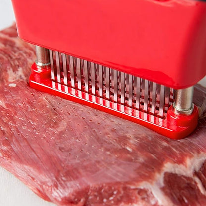 Chef Master Meat Tenderizer Tool - Handheld Meat Tenderizer Machine with Stainless Steel Needle-Blades - Sharp for Steak, Beef, Chicken, Turkey, Pork, Fish - Professional Kitchen Cooking Equipment