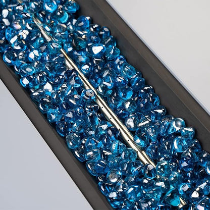Onlyfire 10 lbs Fire Glass Diamonds 1 Inch, Reflective Fire Pit Glass Rocks for Propane & Natural Gas Fireplace, High Luster Multi-Faceted Stones, Caribbean Blue (Multicolor & Blends Available)