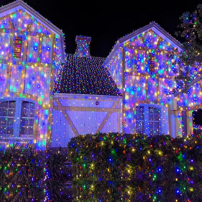 800 LED String Lights Indoor Outdoor, 262FT Christmas String Lights for Outside 8 Modes Clear Wire, Plug in Twinkle Fairy Lights for Bedroom Party Garden Christmas Tree Decorations, Multicolor