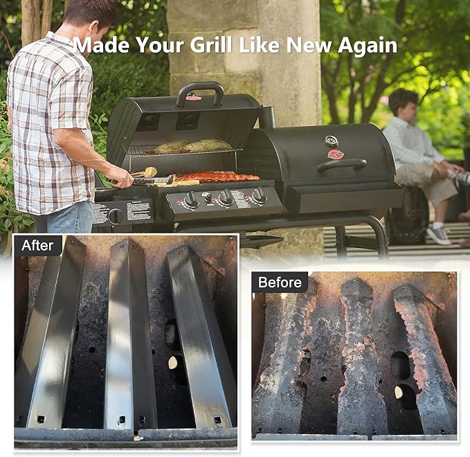 Grill Parts Kit Compatible with Chargriller 5050 3001 5650 3072 5072 3030 3008 5252 3000 Grill Replacement Parts, Flame Shields, Burner Pipes, Igniters, Burner Tube/Flare Up Shield Support Kit