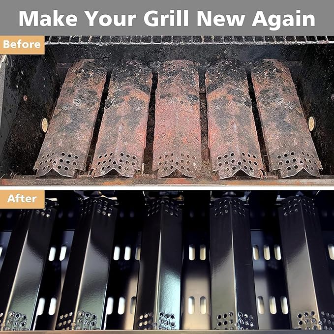 Grill Heat Plates Replacement Parts for Nexgrill, Porcelain Steel Heat Tents for Home Depot Nexgrill 5 Burner Gas Grill, 14.6" Flame Cover Replacement Parts for Nexgrill 720-0888