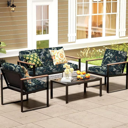 14Pcs Patio Cushion Covers, Outdoor Stretch Cushion Covers, Washable | Stretch Fit, Replacement, Washable and Reusable Furniture Protectors, Fits most patio furniture cushion covers, Cover Only