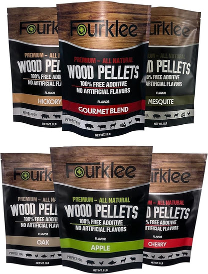 Pellets for Smoker Grill - Wood Pellets for Smoker - Smoker Pellets - Grill Pellets - Wood Pellets - pellets -6Pack 1Lb Each.