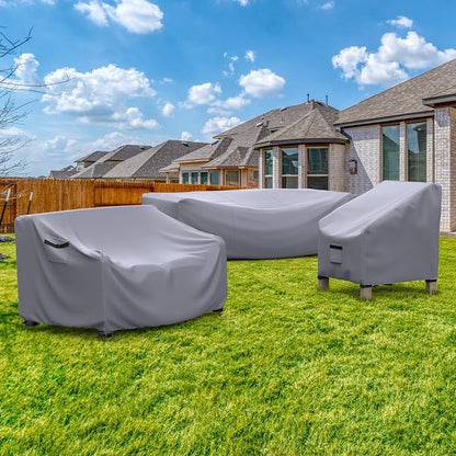 Waterproof Outdoor Patio Furniture Covers 102"L×74"W×28"H Grey | Rain, Dust & UV Protection; Heavy-duty Oxford Resists Tears & Fading; Keeps Dining Tables & Chair Sets Dry on Patio & Deck