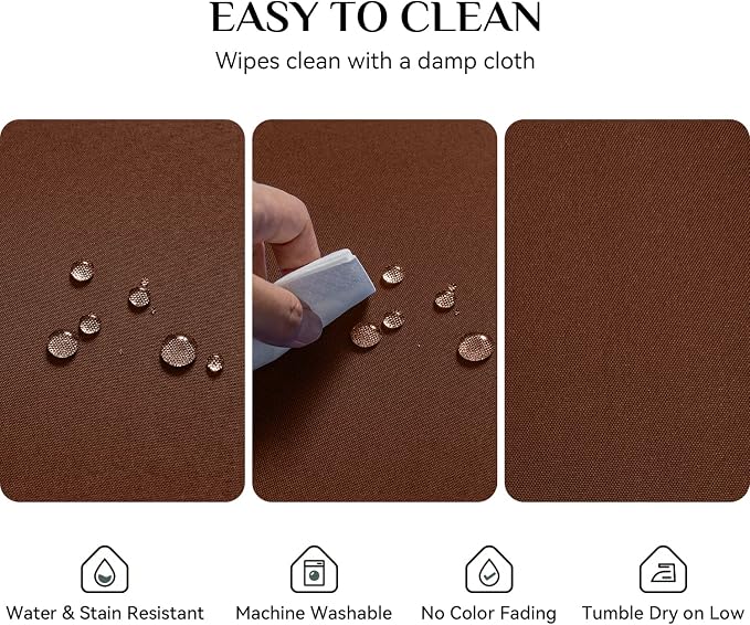 Softalker Rectangle Tablecloth, Waterproof Table Cloths Wrinkle Free Fabric Washable Polyester Table Cover for Dining Tables Party Outdoor Camping Parties Buffet - 60 x 84 inch, Chocolate