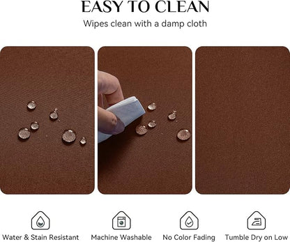 Softalker Rectangle Tablecloth, Waterproof Table Cloths Wrinkle Free Fabric Washable Polyester Table Cover for Dining Tables Party Outdoor Camping Parties Buffet - 60 x 84 inch, Chocolate