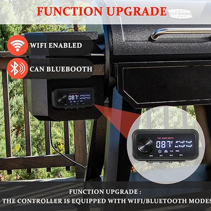 Replacement Pit Boss PID Thermostat Control Board 80145 Compatible with Pit Boss Pro Series II 1150 Wood Pellet Grills, with WiFi & Bluetooth Function, can Connect to Mobile APP.