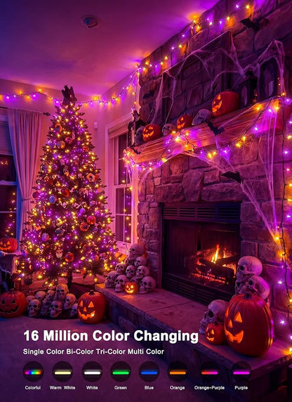 Minetom LED Color Changing Smart RGB Christmas Tree Lights, 165ft 500LED String Lights, 16 Milion Adjustable Colors Fairy Lights with Remote & Timer & Memory Function for Xmas Tree Holiday Party