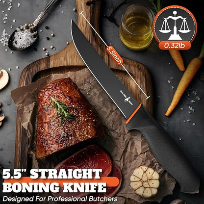 Golden Bird Boning Knife 6 Inch with Non-Slip Handle, Butcher Knives for Meat Butchering or Fish Deboning Filleting, Trimming Knife with German Stainless Steel, Gift for Men