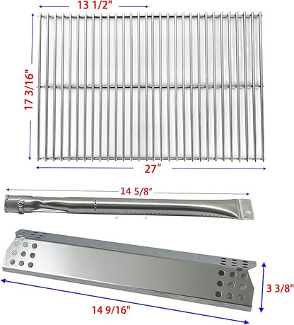 Kit DG145 Replacement for Grill Master 720-0697, for Nexgrill 720-0697, 720-0783C, 720-0783E, for Sunbeam 720-0697 Gas Grill Models Burner Tube, Heat Plates,Stainless Steel Cooking Grid