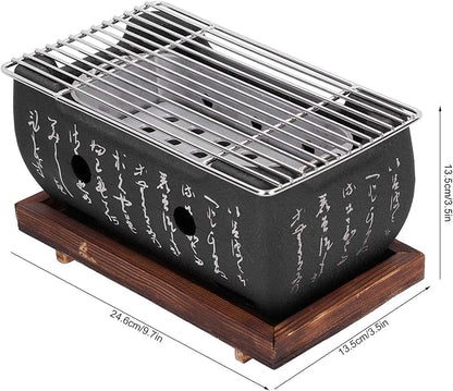 Keenso Portable Charcoal Barbecue Grill Lightweight Aluminium Alloy BBQ Stove Oven for Home Outdoor Cooking