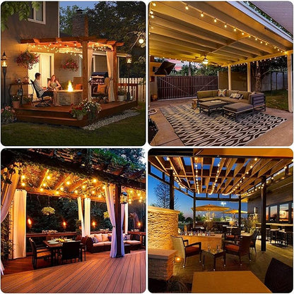 100ft Outdoor String Lights Waterproof Patio Lights,Shatterproof Led Outside Globes UL Listed Exterior, Indoor Lighting Backyard Bistro Party