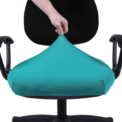 Smiry Office Computer Chair Seat Covers for Desk, Anti-dust Protector | Stretch Jacquard Removable Washable Desk Chair Seat Cushion Protectors, Peacock Green