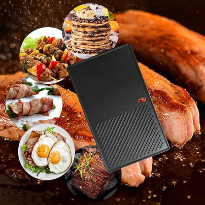 Uniflasy 7637 Grill Griddle for Weber Spirit I & II 200 Series, 17.5" Cast Iron Griddle Insert for Spirit E-210 E-220 S-210 S-220 Front Control Gas Grills, Replacement Flat Cooking Pan
