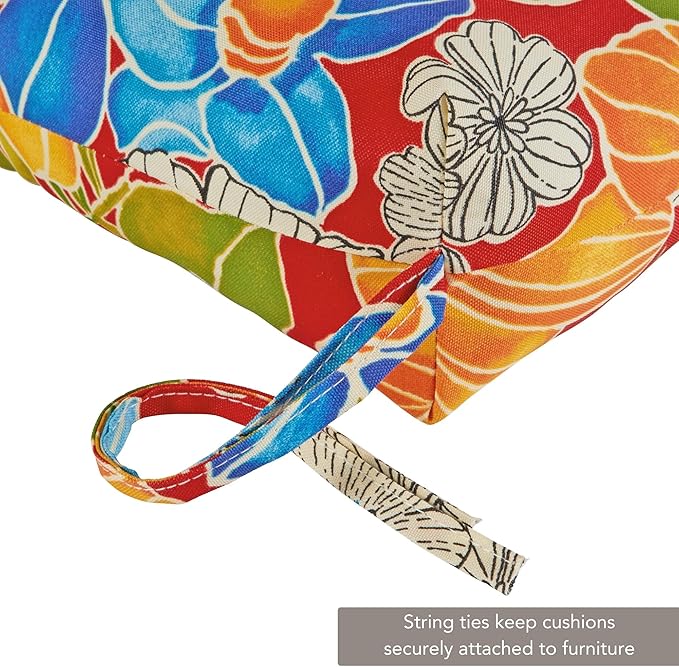 Outdoor Reversible Chaise Lounge Chair Cushion, Aloha Crimson