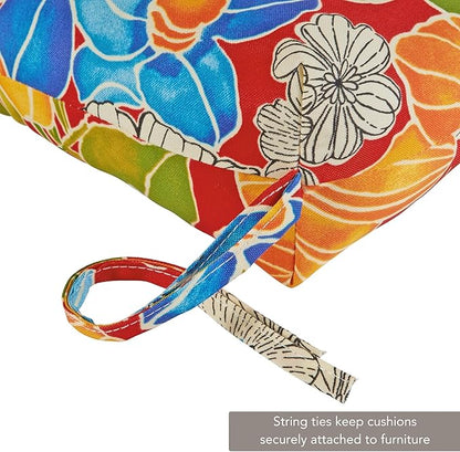 Outdoor Reversible Chaise Lounge Chair Cushion, Aloha Crimson