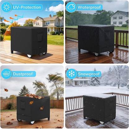 Outdoor Prep Table Cover, Waterproof Outdoor Dining Cart Cover, Heavy Duty Oxford Fabric for Outdoor Storage Cabinet and Utility Cart, 40"L×24"D×35"H, Black