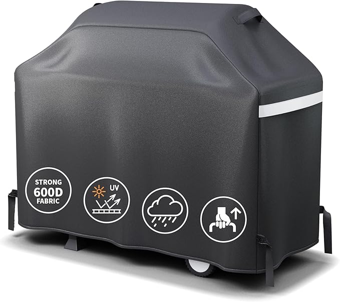 Hisencn 65 Inch Gas Grill Cover for 3 to 6 Burner Charbroil, Nexgrill, Weber, Dyna-Glo, Jenn Air, Kenmore, Brinkmann and More, Heavy Duty Waterproof BBQ Cover, All Weather Protection BBQ Cover